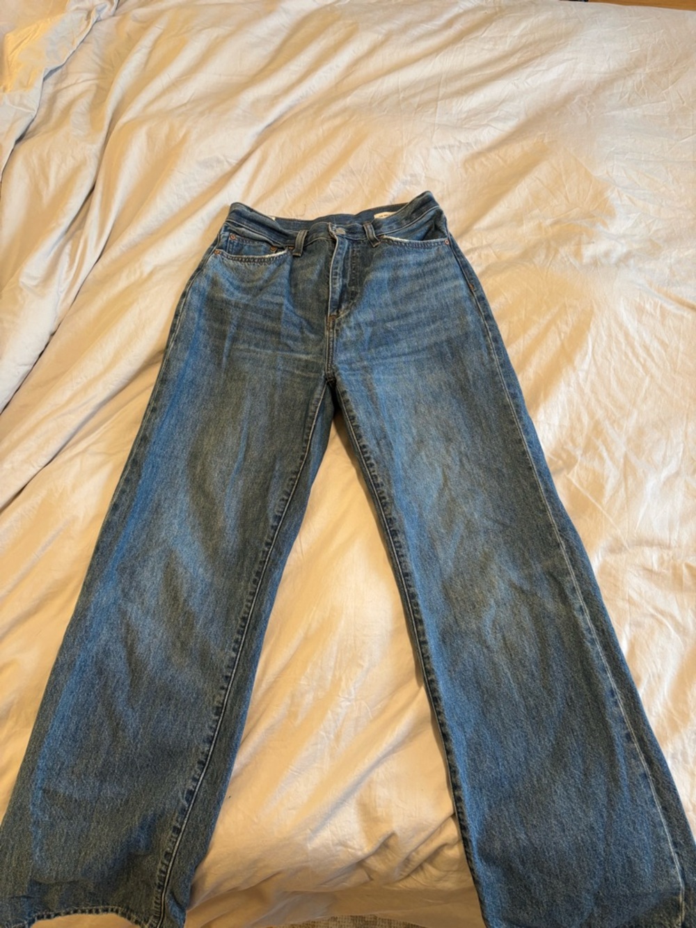 Denim Forum Women's Wide Leg Blue Jeans